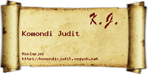 Komondi Judit névjegykártya